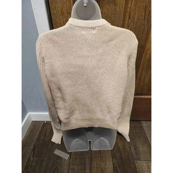 Sophie Rue Women’s Laceup Front Cable Knit Sweater, Size XS cream Off White - Picture 3 of 8